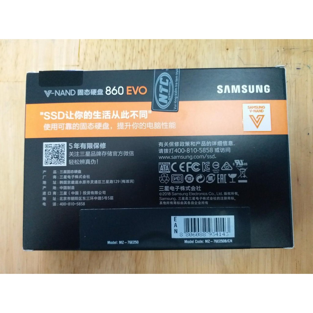 Ổ cứng SSD Samsung 860 Evo 250GB 2.5-Inch SATA III - box Hoa (Đen) | BigBuy360 - bigbuy360.vn