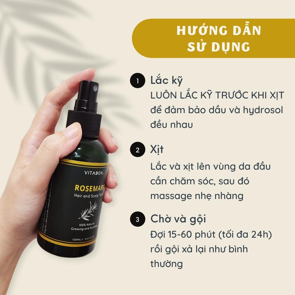 Xịt dưỡng tóc VITABOX Rosemary Hair Tonic - Giảm rụng, ngứa, gàu, kích thích mọc tóc - 120mL