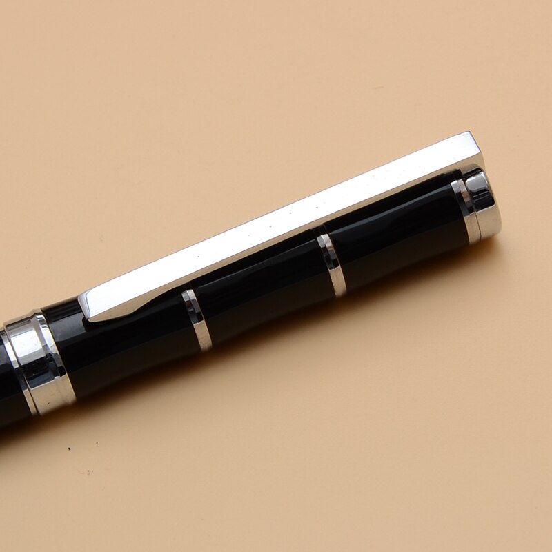 Bút ký viết mực nước gel Nắp đốt trúc  Vỏ kim loại sơn đen- Baoer1916