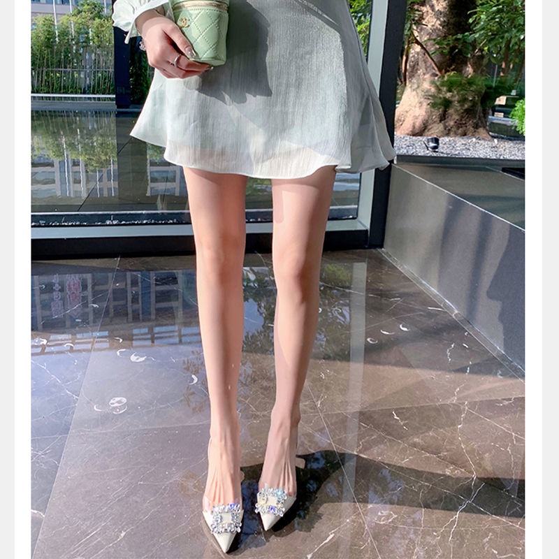 Giày Cao Gót Mũi Nhọn Đính Đá Thời Trang Mùa Hè 2022 Mới Cho Nữ