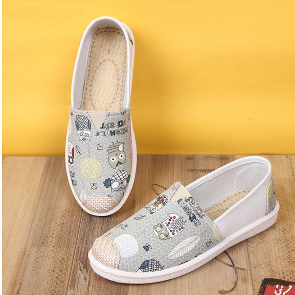 [XẢ HÀNG] Giày lười slip on nữ bọc cói vintage thời trang - G33