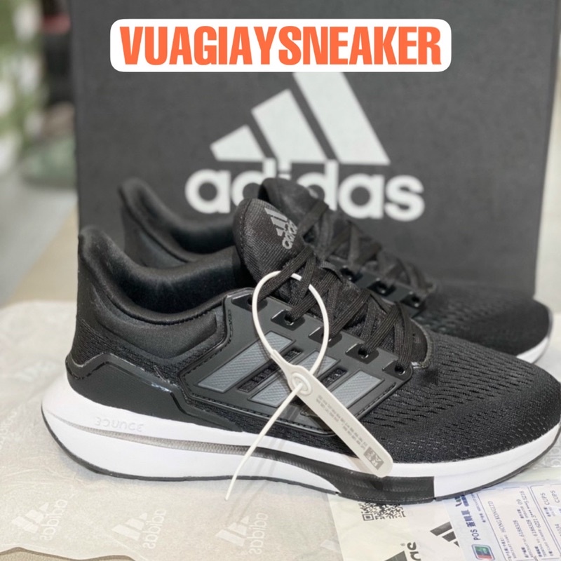 Giày thể thao EQ21 đế bounce màu đen trắng