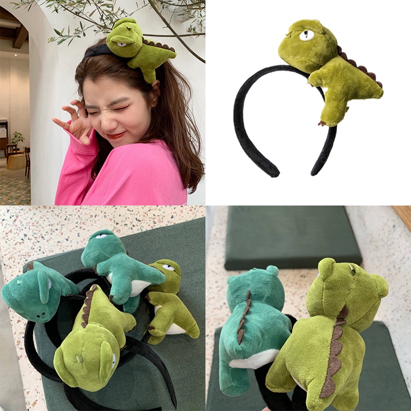 Băng đô co giãn hình khủng long dễ thương dành cho nữ