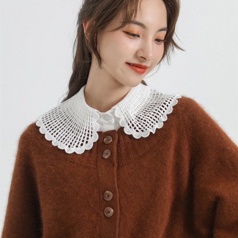 Áo Lưới Tay Lỡ Cổ Bẻ Có Thể Tháo Rời Thời Trang Cho Nữ