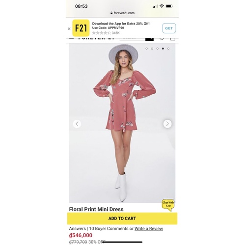 Đầm hoa f21 xuất xịn bigsize ảnh chụp tại shop