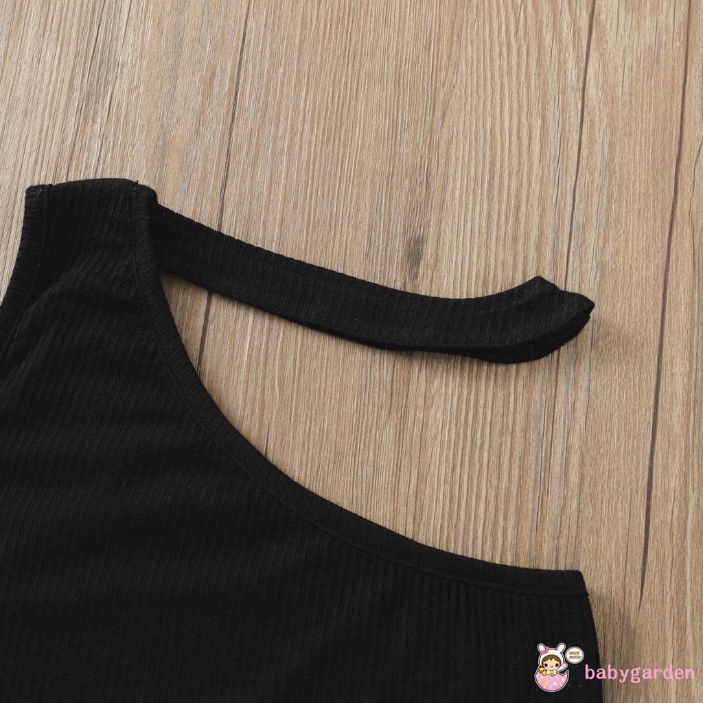 Babygarden Bộ Áo Hai Dây + Quần Short Họa Tiết Da Báo Màu Trơn Thời Trang Cho Bé Gái