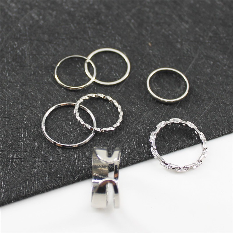 Sét 7 nhẫn nhiều màu sắc cá tính ,xinh xắn NC02 Mayconner