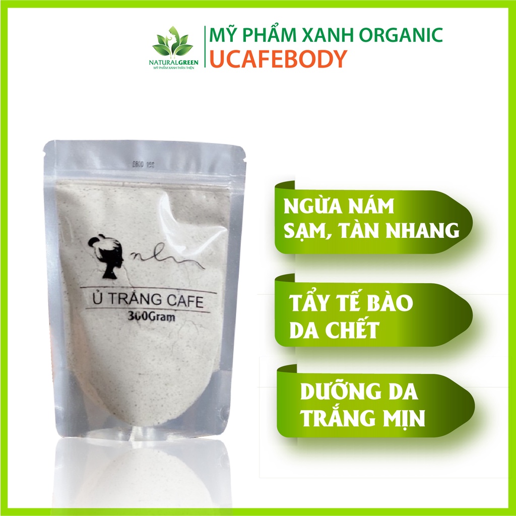 Ủ trắng NH cafe + ủ kích trắng sữa non con bò + cọ tắm trắng toàn thân, đắp mặt hiệu quả