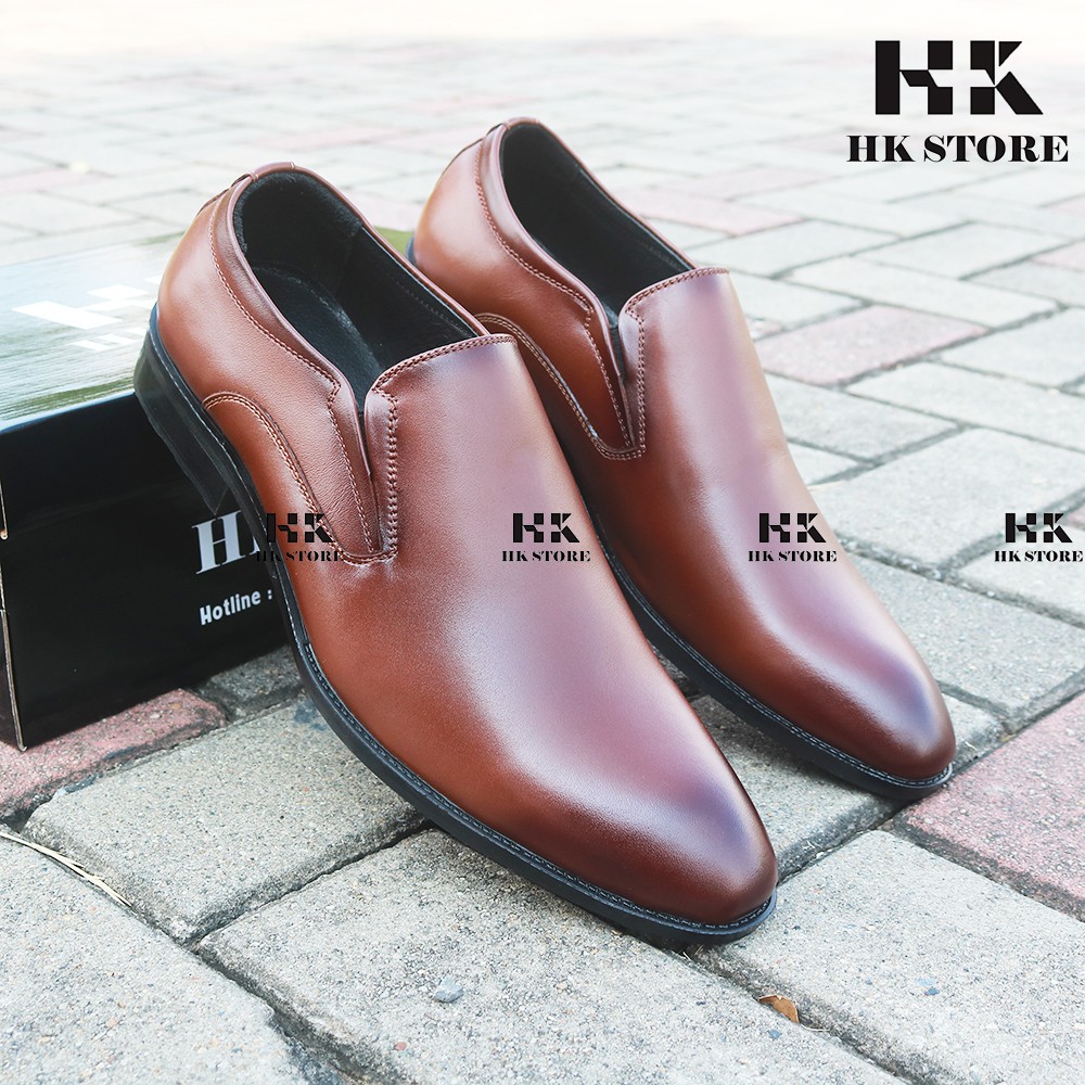 GIÀY TÂY NAM DA BÒ XỊN ❤️ HK.STORE ❤️ hàng cao cấp - da bò thật 100% kiểu dáng đơn giản kết hợp quần áo vô cùng dễ dàng.