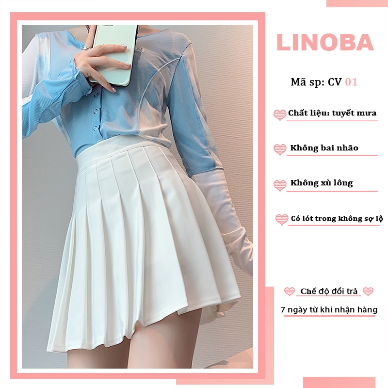 Chân váy tennis xếp ly ngắn nâu bigsize ba màu LINOBA CV01 | BigBuy360 - bigbuy360.vn