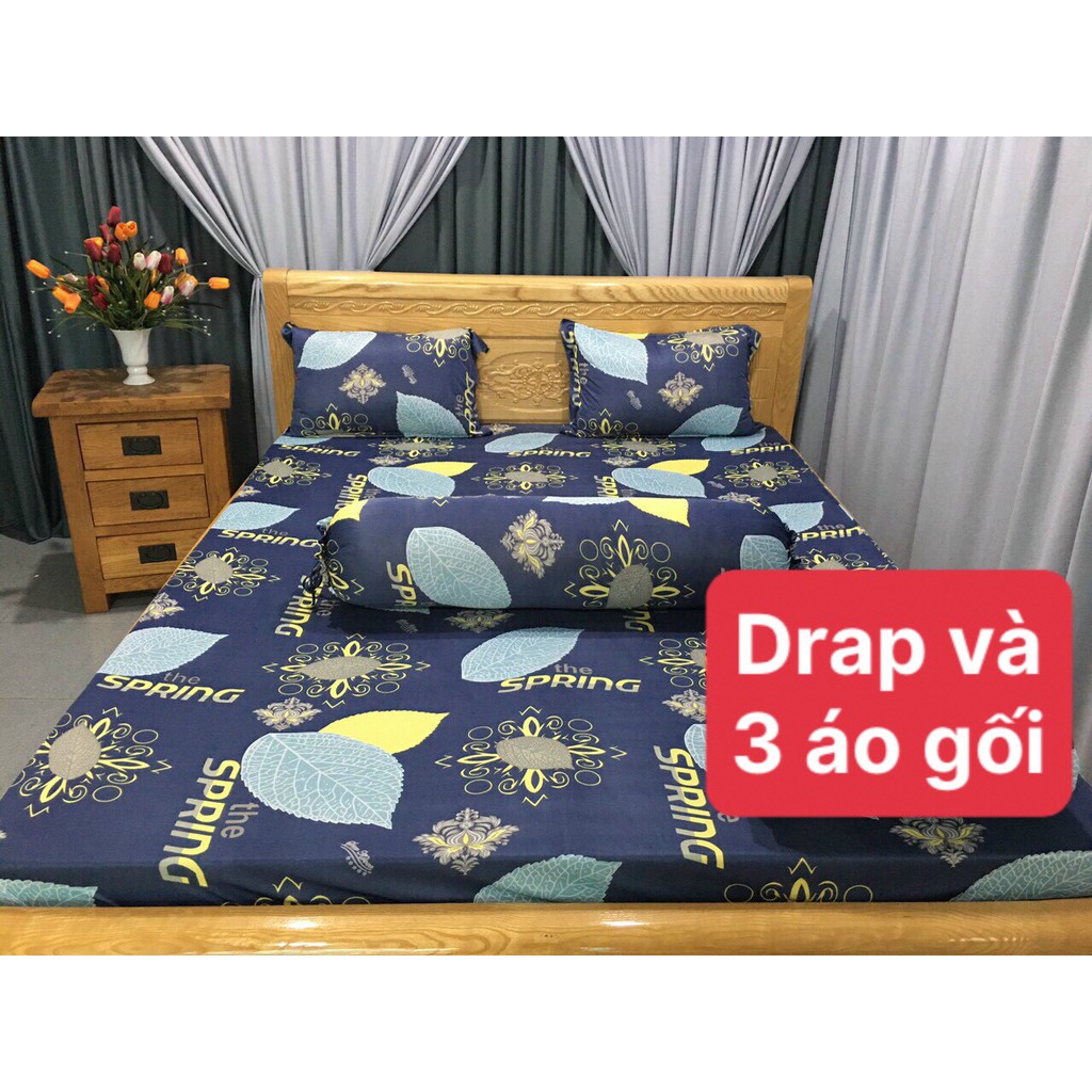 Bộ Drap Thun Hàn Quốc Mát Lạnh { 4 món } inbox CHỌN MÀU