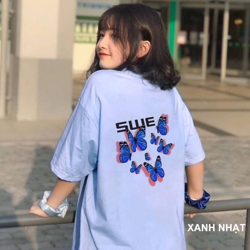 [Mã FASHIONGREEN94 giảm tới 30K đơn 99K] Áo thun tay lỡ in SWE , áo thun họa tiết nhiều màu - ATIN02