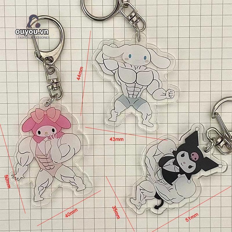 ✨✨Móc Khóa Acrylic Hình Hello Kitty Cơ Bắp Kuromi Pie Dastar