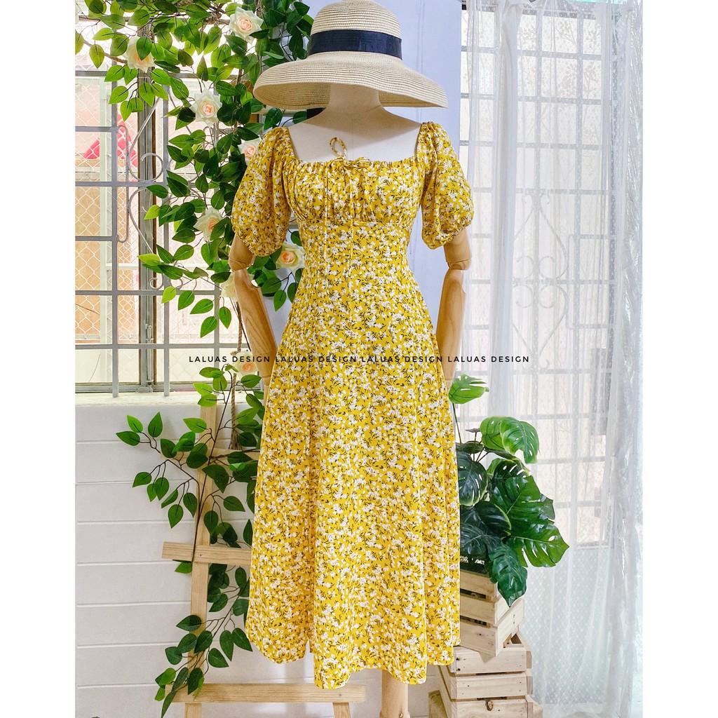 Đầm hoa nhí bigsize xẻ tà cao chất đẹp