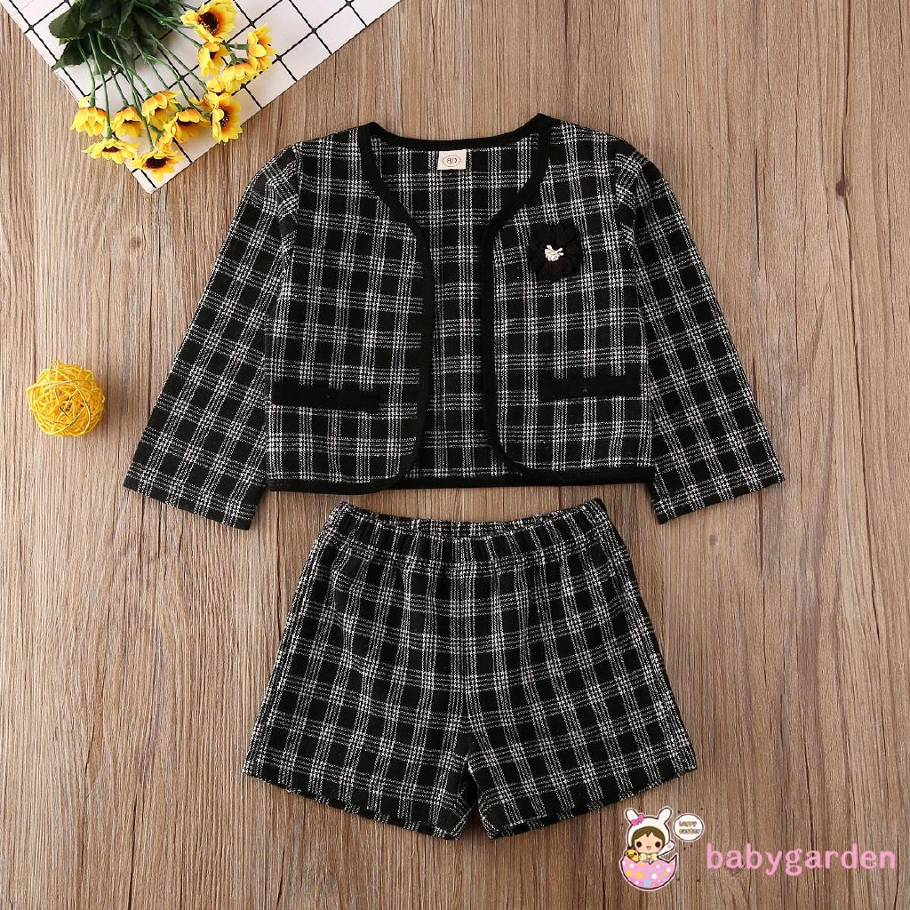 Bộ áo khoác + quần short phong cách ngọt ngào cho bé gái