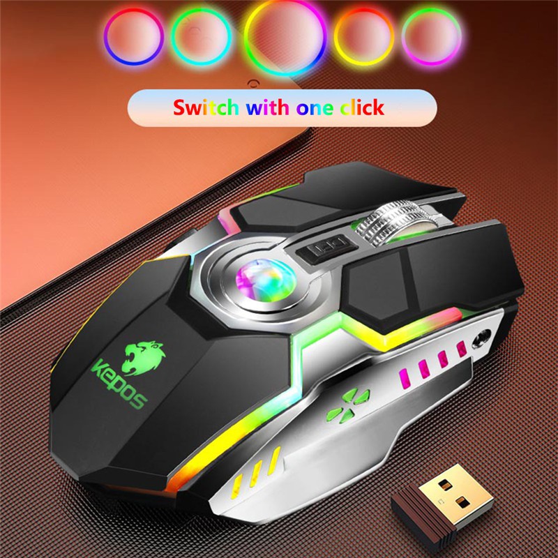 Chuột không dây chuyên GAME Sạc Pin - Kepos G80 Led RGB Led 7 màu - CỰC ĐỘC - Tặng lót chuột -DC3947 thumbnail