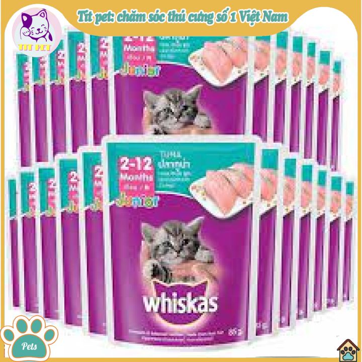 Pate mèo con, Pate Whiskas Junior gói 85g - Phụ kiện thú cưng Hà Nội