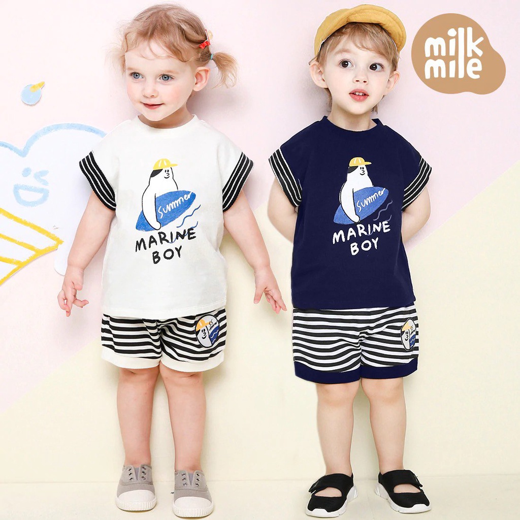 SET THUN SỌC MILKMILE HOẠ TIẾT MARINE BOY DỄ THƯƠNG CHO BÉ 2-7T