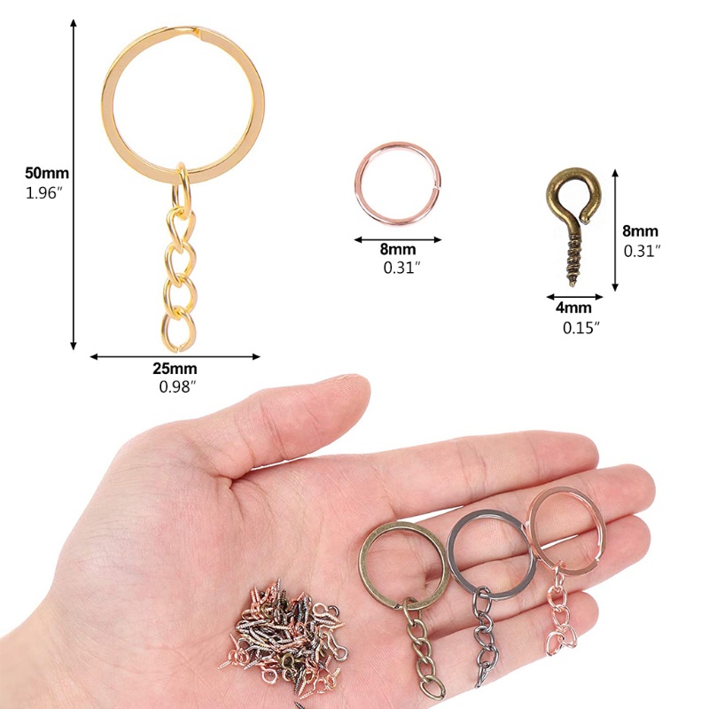Bộ 450 Vòng Móc Khóa Làm Trang Sức Thủ Công 6 Chấu