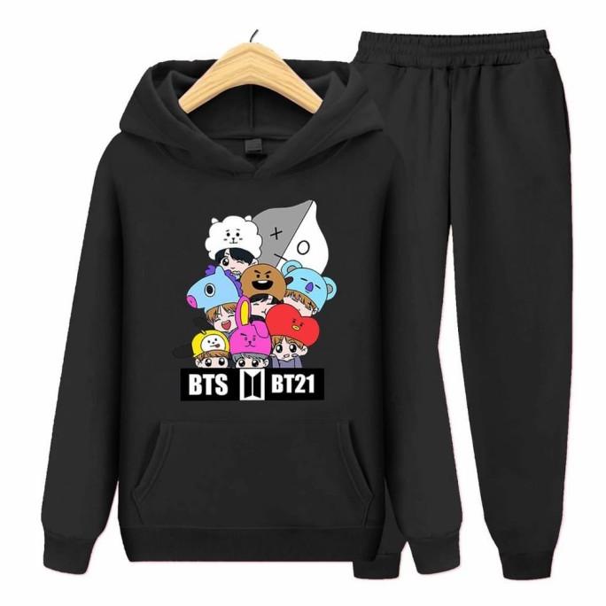 Bts Collab Áo Len Cài Đặt | Bộ Quần Áo Sweater Thời Trang Trẻ Trung Cho Tuổi Teen