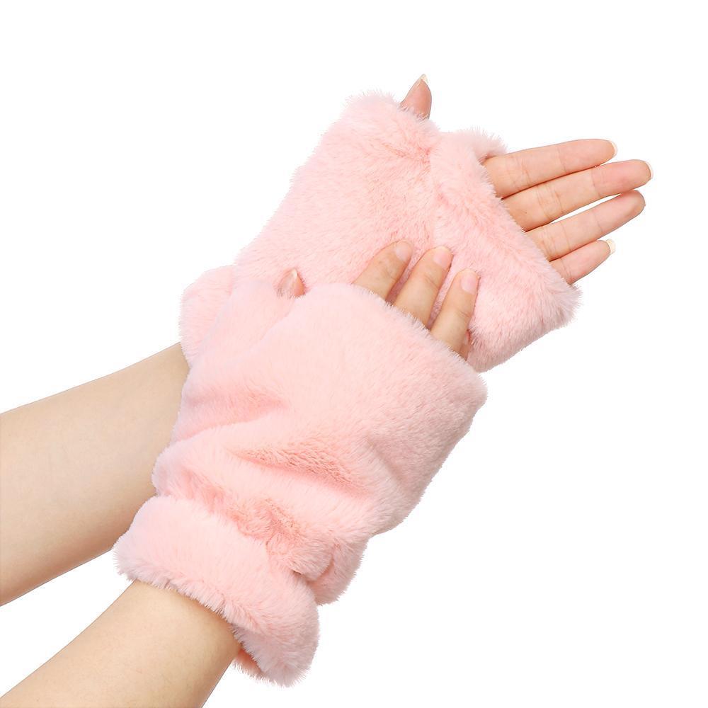 Găng Tay Giả Lông Thỏ Dày Dặn Ấm Áp Thời Trang Cho Nam Nữ