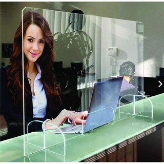 Tấm Chắn Giọt Bắn Cho Bàn Văn Phòng, Bàn Giao Dịch, Nhà Hàng Bằng Mica Trong Suốt nhiều Kích Thước