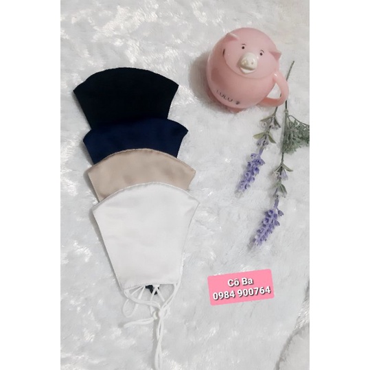 Khẩu trang lụa Satin; Latin; Lụa Tằm ,3 lớp mềm, mỏng, nhẹ mát-Tiệm may Cô Ba
