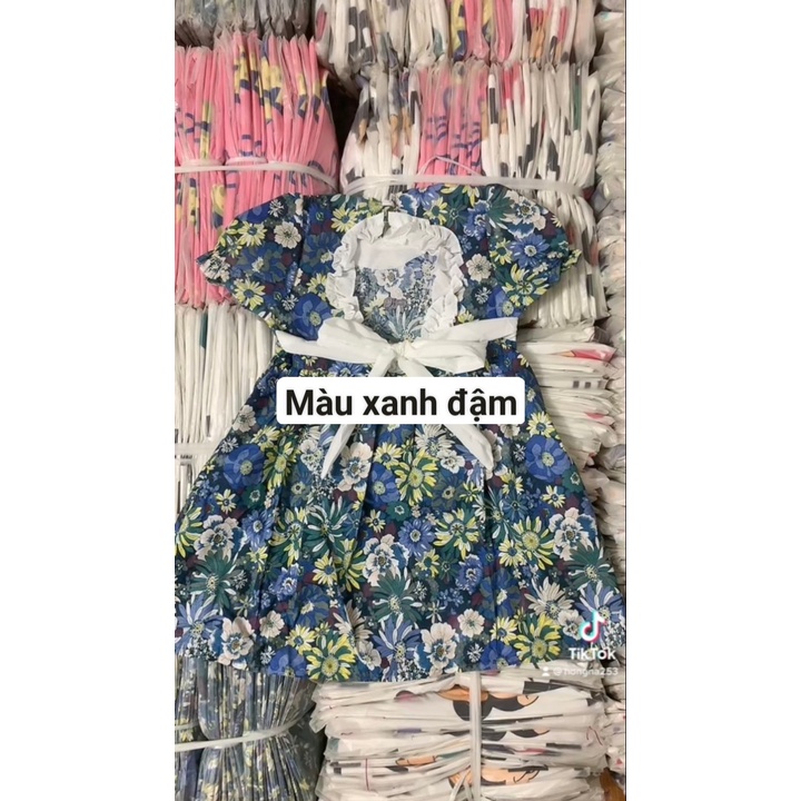 Váy bé gái - Váy hoa nhí khoét lưng siêu xinh cho bé 1-7 Tuổi