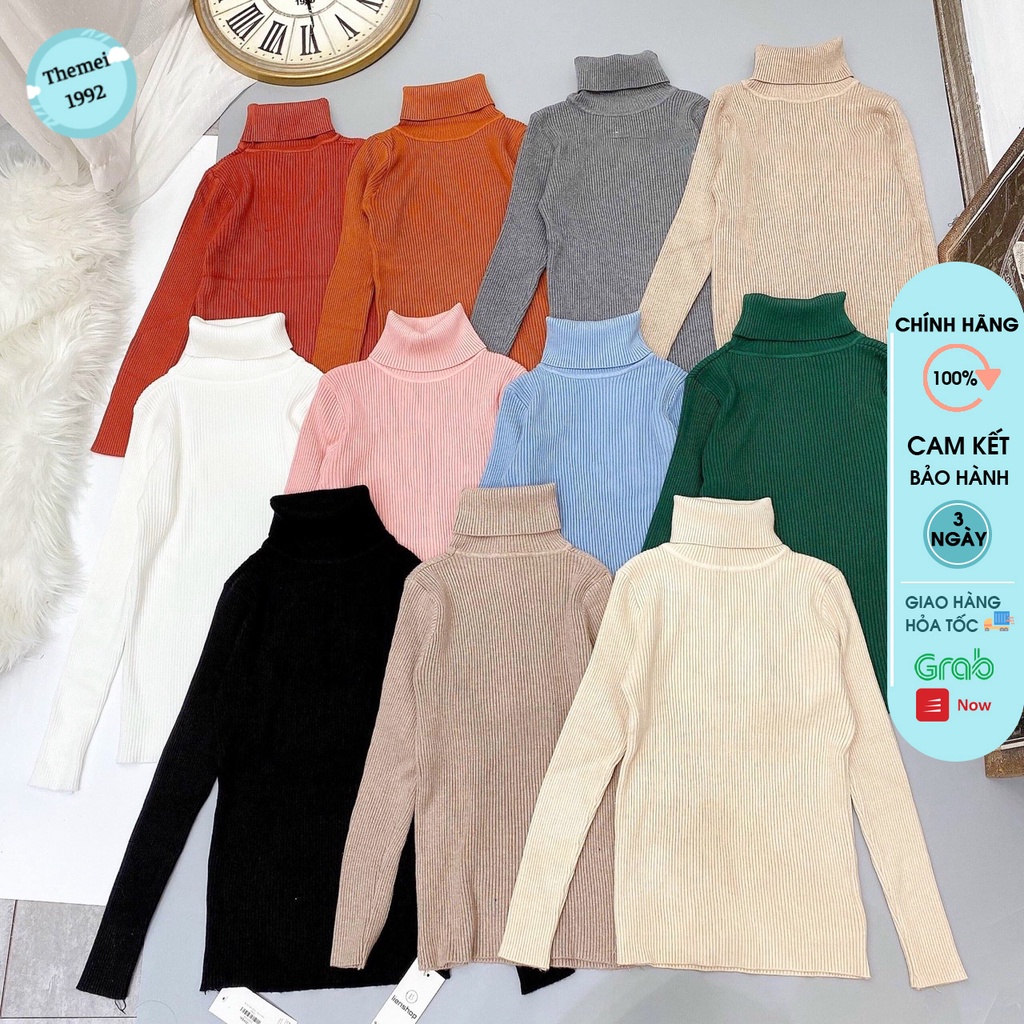Áo len cổ lọ nữ THEMEI cao cấp - áo len ôm dáng cổ cao 5 phân phong cách Hàn Quốc | BigBuy360 - bigbuy360.vn
