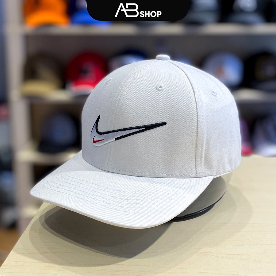 Mũ Lưỡi Trai Nike Cao Cấp Nón Thời Trang Trắng Xanh Logo Cách Điệu AB-30182