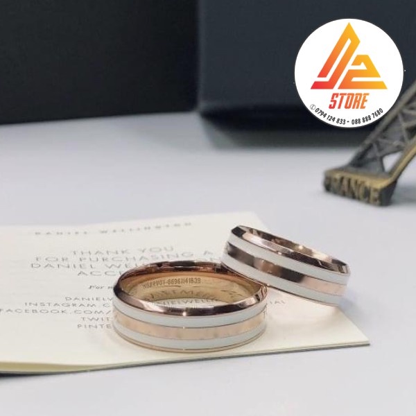 Nhẫn DW v2 Emalie - Nhẫn cặp đôi thời trang Titanium 316L thép không gỉ [Bảo Hành 5 năm]