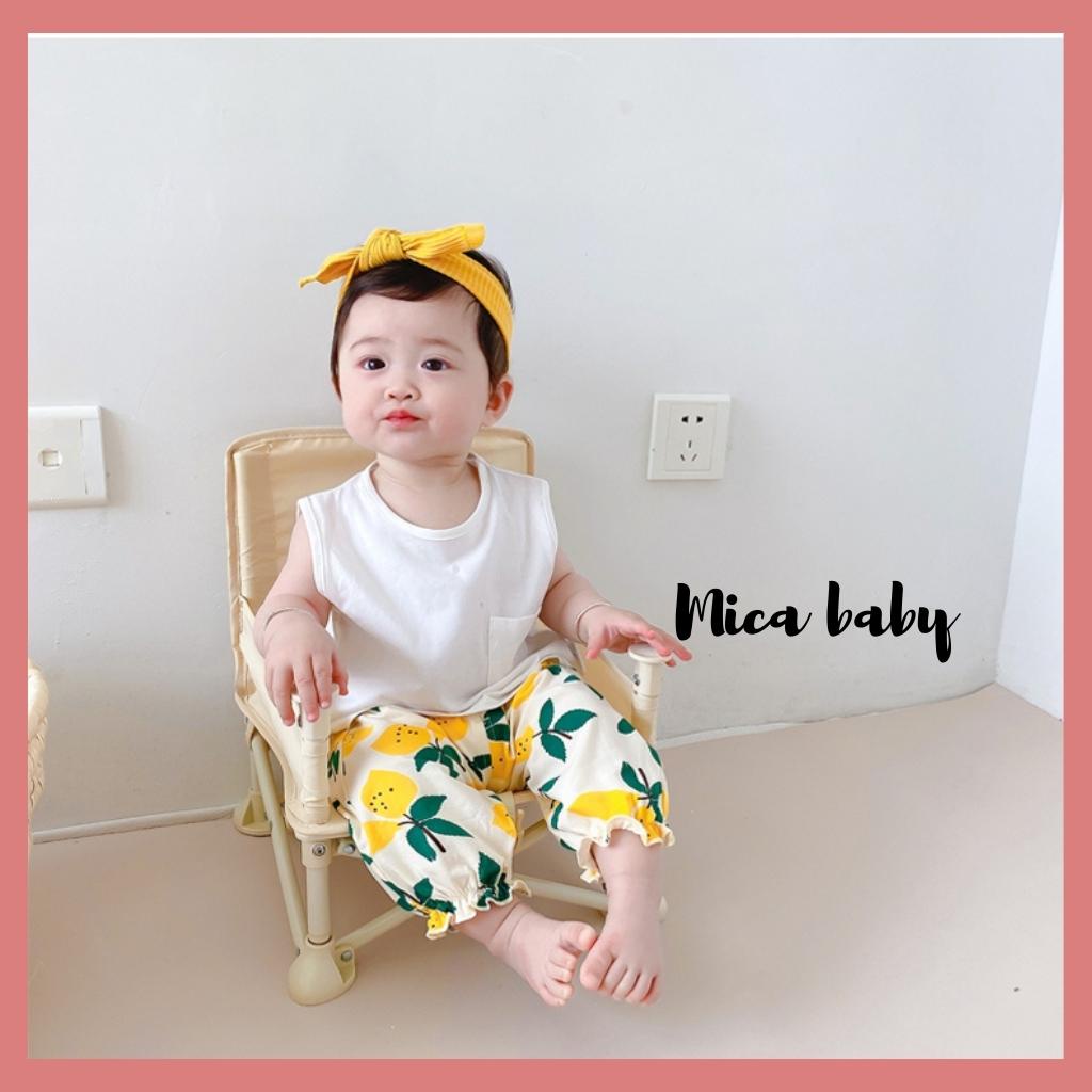 Bộ quần áo cộc tay hoa quả đáng yêu cho bé từ 8-18kg Mica baby