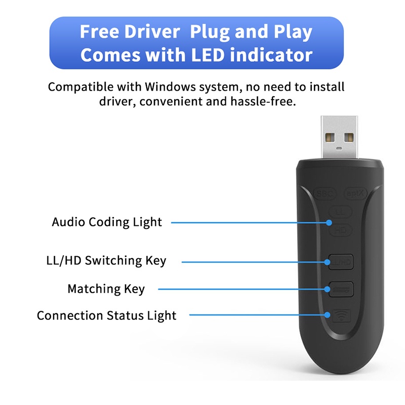 Usb bluetooth 5.3 Chuyển Đổi Âm Thanh aux 3.5 rac aptx hd