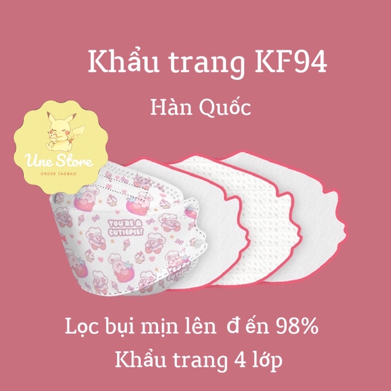 Bán lẻ một chiếc - Khẩu trang KF94 in hình siêu dễ thương