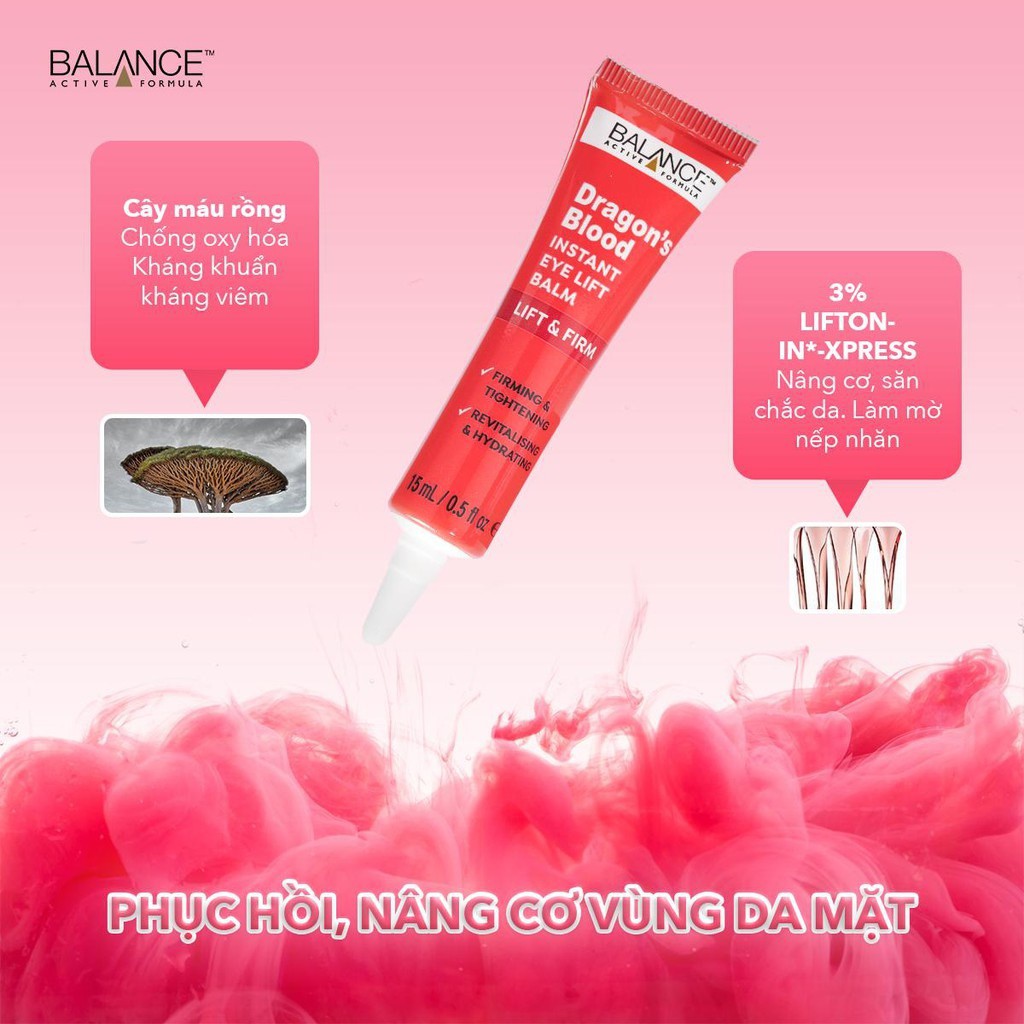 Kem mắt giúp nâng cơ và chống chảy xệ vùng da dưới mắt Balance Dragon's Blood Instant Eye Lift Balm 15ml