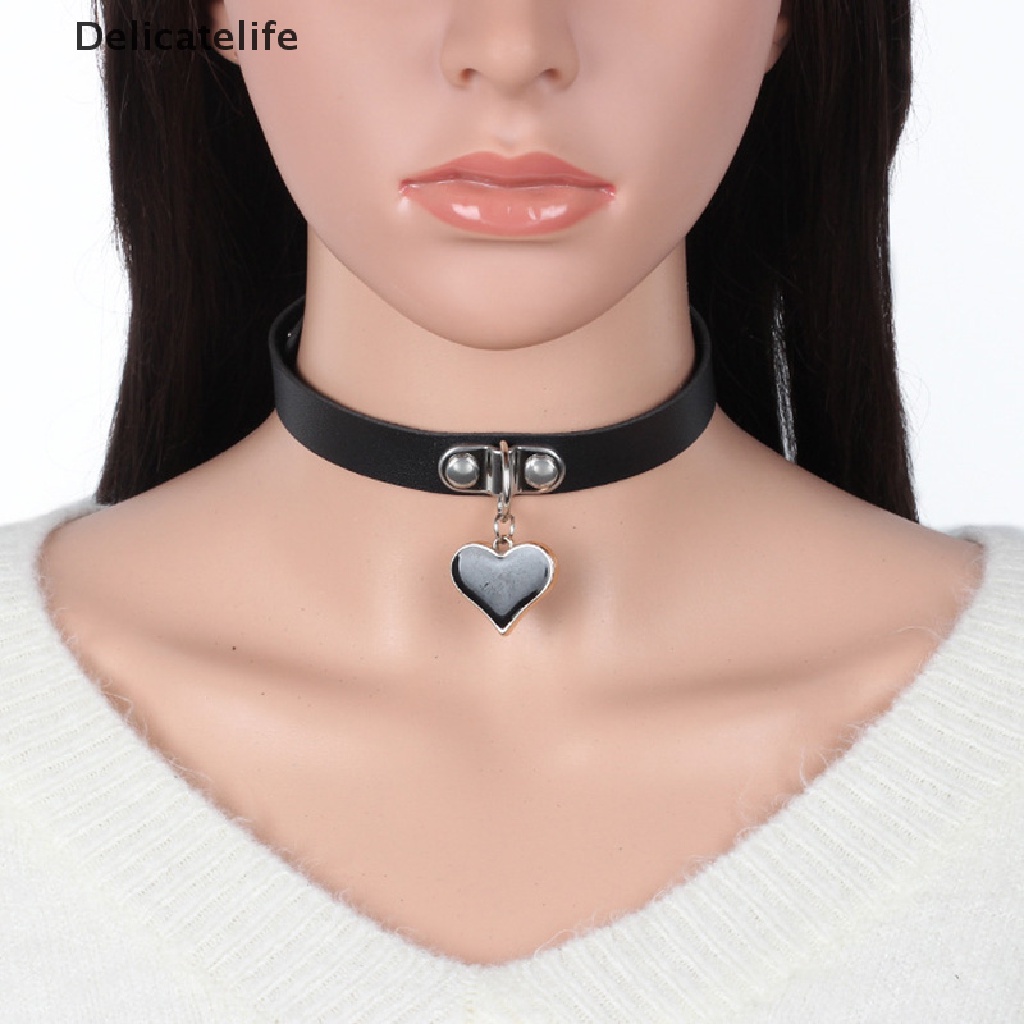 Vòng cổ choker bằng da PU phong cách punk gothic