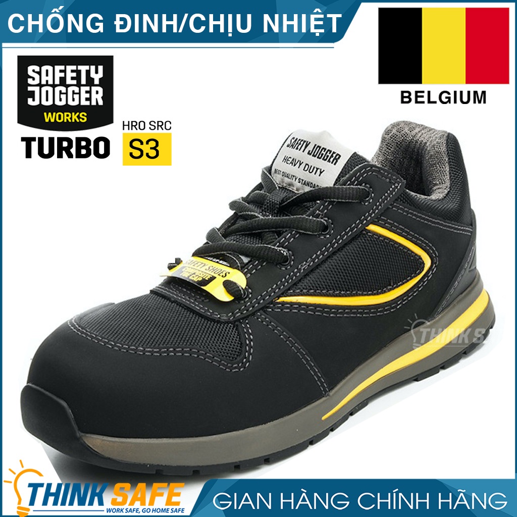 Giày bảo hộ Jogger TURBO S3 HRO chống đinh, chống tĩnh điện, siêu nhẹ (đen) - Thinksafe