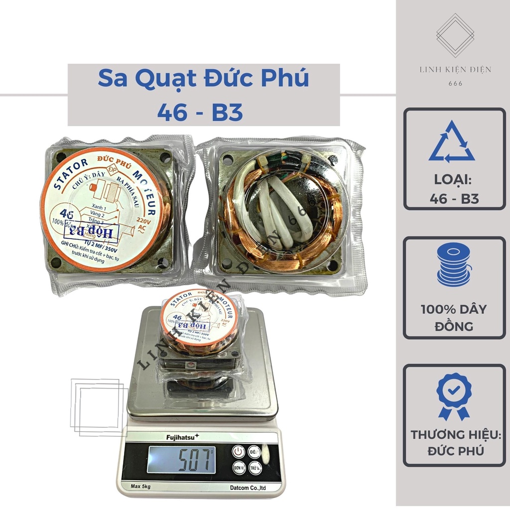 Sa Quạt Hữu Thành Đức Phú Loại 1 Sa Quạt Bàn Stator Quạt Điện 44 - 46mm 100% Dây Đồng
