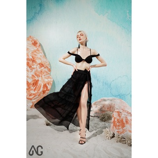 Khăn cuốn NG sea sarong ren cuốn đồ bơi đen