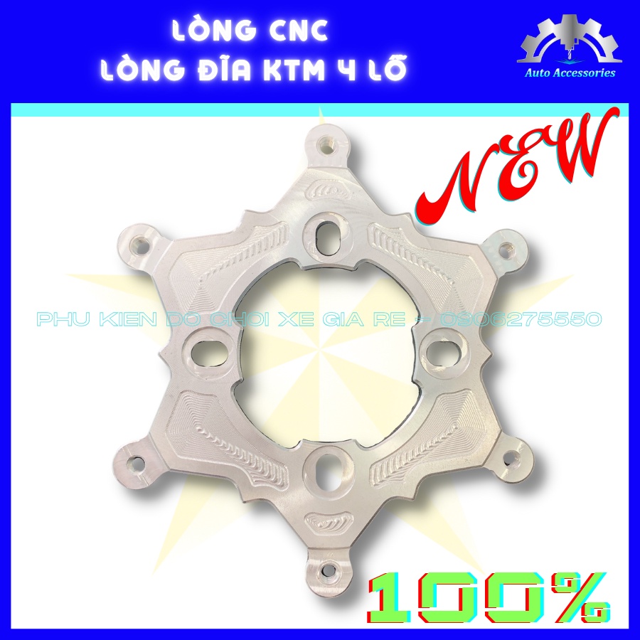 Lòng CNC lòng Nhôm ANOT Màu gắn Đĩa KTM 4 lỗ size 260mm thông dụng, ANOT lên Màu Cực Đẹp, Không Bung Tróc Bao Màu, Tỷ Mỉ