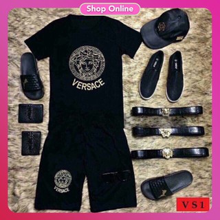 [ XẢ KHO 3 NGÀY ]   Bộ quần áo nam, bộ đồ nam mùa hè, vải thun hàng cao cấp, logo VS lớn trước ngực
