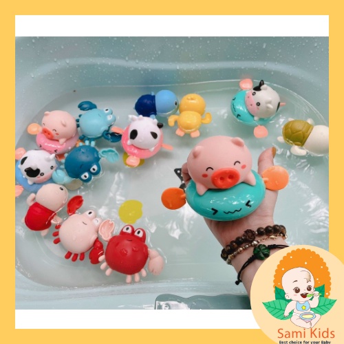 Đồ chơi nhà tắm rùa vịt cá bơi trong nước, heo chút chít cho trẻ em, đồ chơi vặn cót thả bồn tắm bé trai gái  SAMI KIDS