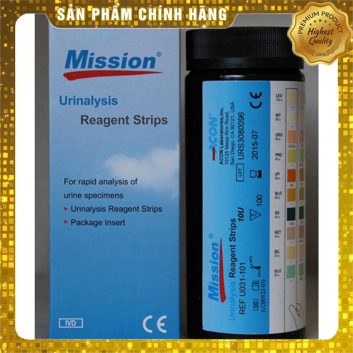 Que thử nước tiểu Acon Mission 11 thông số (100 que)