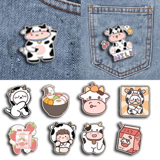 Huy hiệu bò sữa HHI4 cài áo balo sticker túi đeo hoạt hình dễ thương idol thần tượng