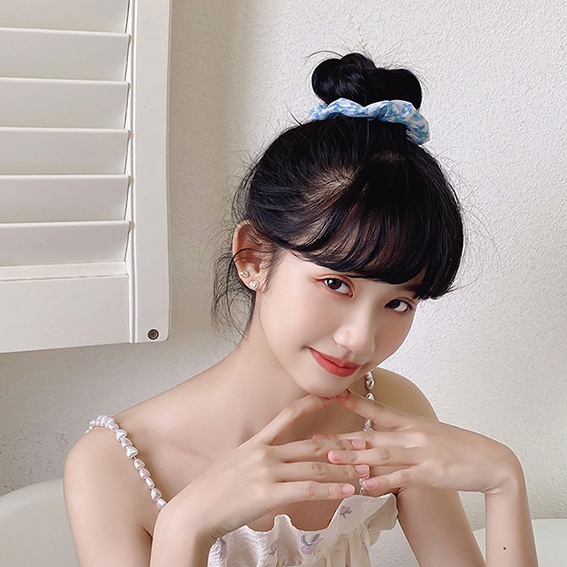 Bộ 2/3 Dây Thun Cột Tóc Co Giãn Màu Xanh Dương Và Trắng Tươi Mới 2022 Cho Nữ