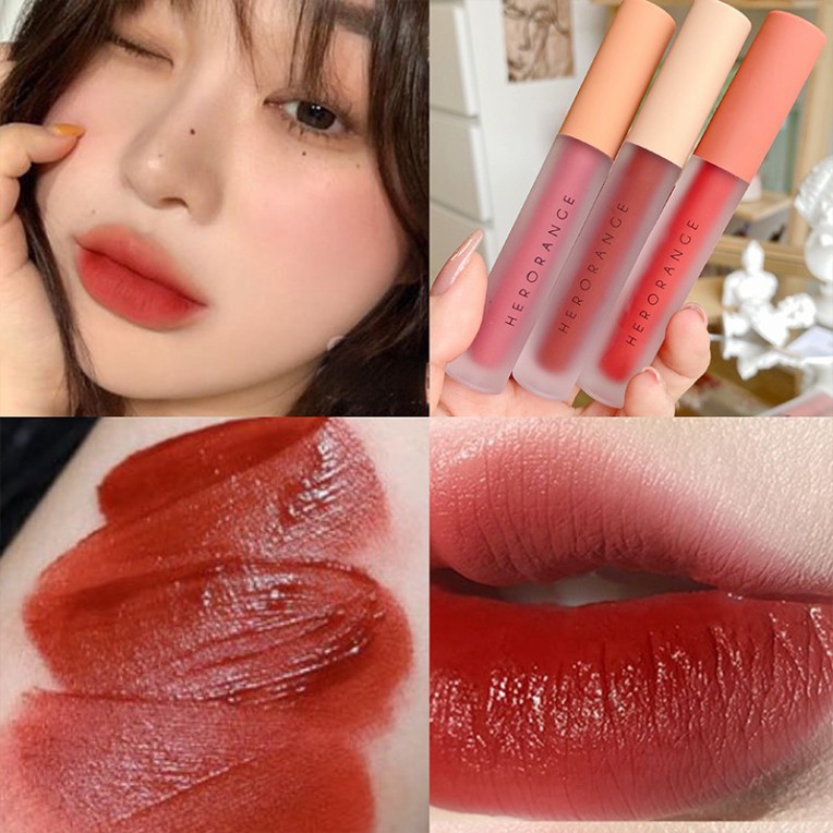 Set 3 Cây Son Kem Lì Herorange Fluffy Lip Glaze _Lylya Store