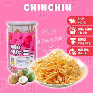 Khô mực hấp nước dừa mini xé sợi 200g ChinChin, đồ ăn vặt Hà Nội healthy giao hoả tốc 1h
