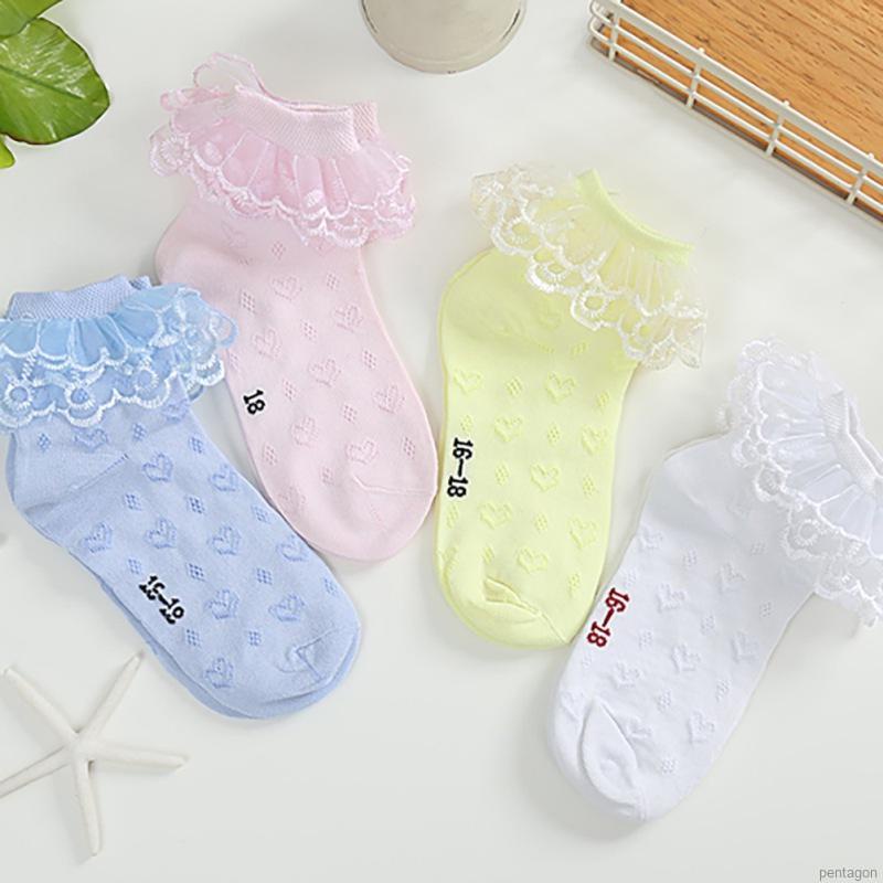 Vớ Lưới Ren Mỏng Thoáng Khí Màu Sắc Trơn Cho Bé Gái Từ 2-15 Tuổi
