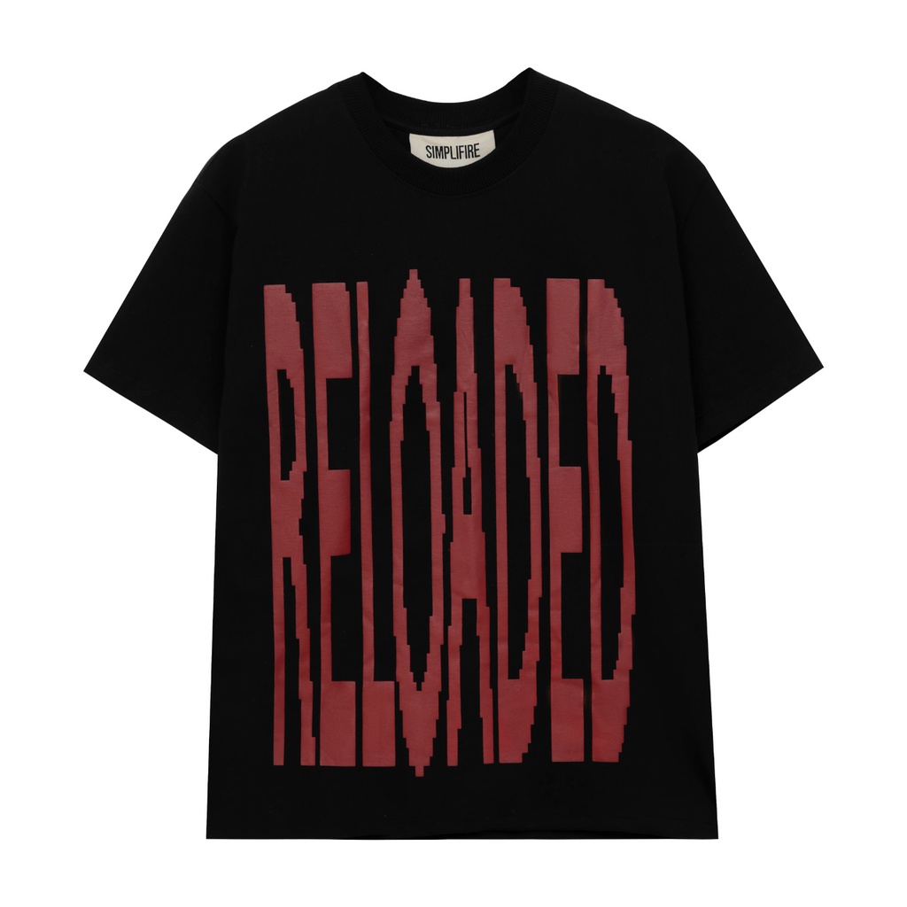 ÁO THUN T SHIRT SIMPLIFIRE RELOADED IN NỔI 100% COTTON MÀU ĐEN