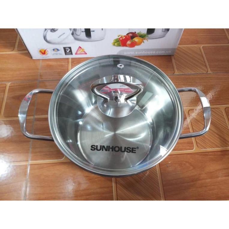 Bộ nồi inox 5 đáy quai inox Sunhouse SH888